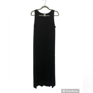 Chico’s Women’s Dress Cotton Knit Tank Sleeveless Two Front Slits Scoop Neck